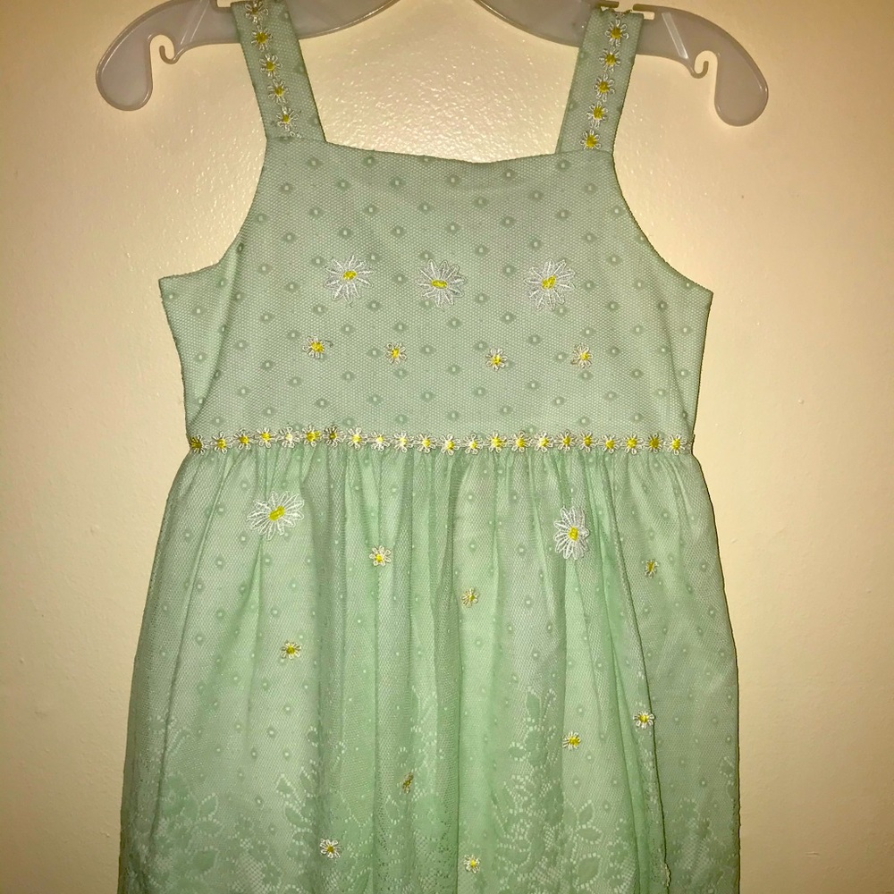 Lime Green Dres with Flowers